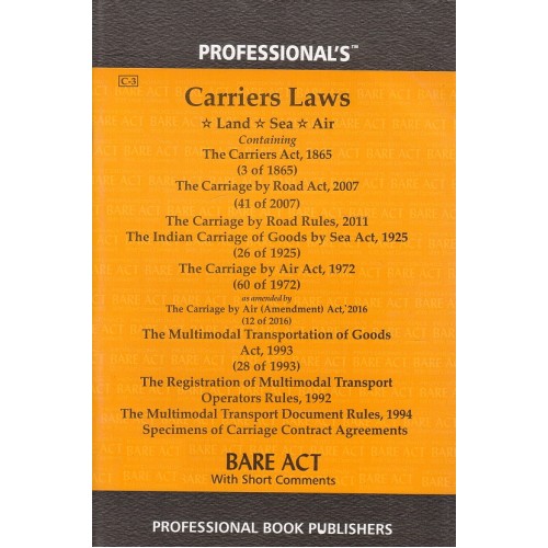 Professional's Carriers Laws (Land, Sea, Air) Bare Act